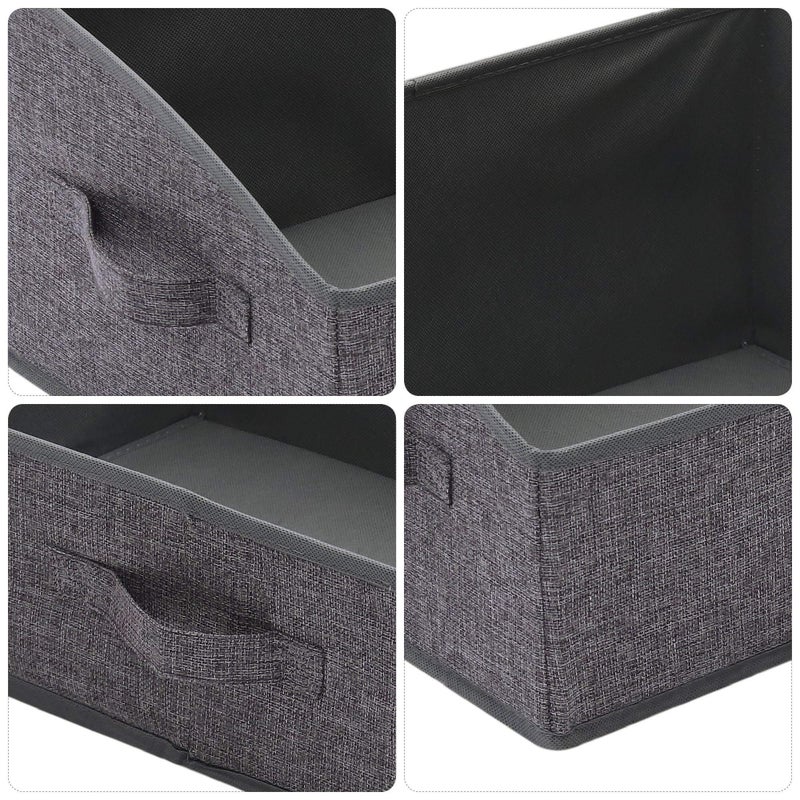 TENABORT 5 Pack Trapezoid Large Foldable Closet Storage Bins with Handle, Fabric Storage Organizer Cube Cloth Containers Linen Box Shelf Baskets for Clothes Clothing Shelves Wardrobe - Image 4